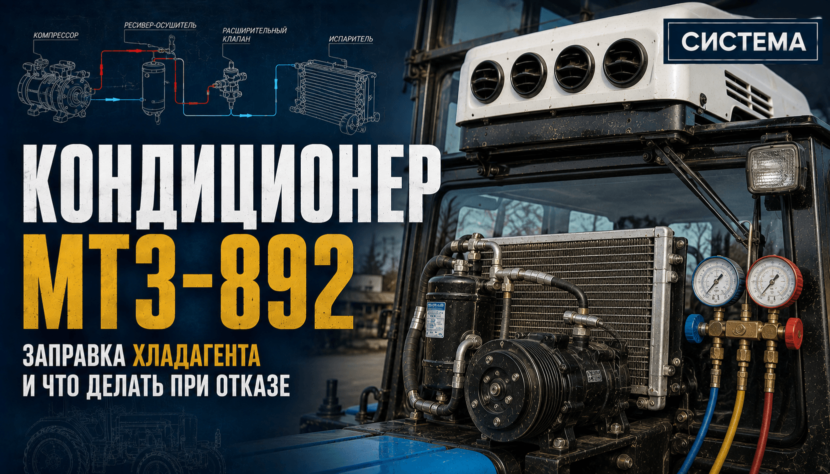 Кондиционер МТЗ-892: заправка хладагента и что делать при отказе