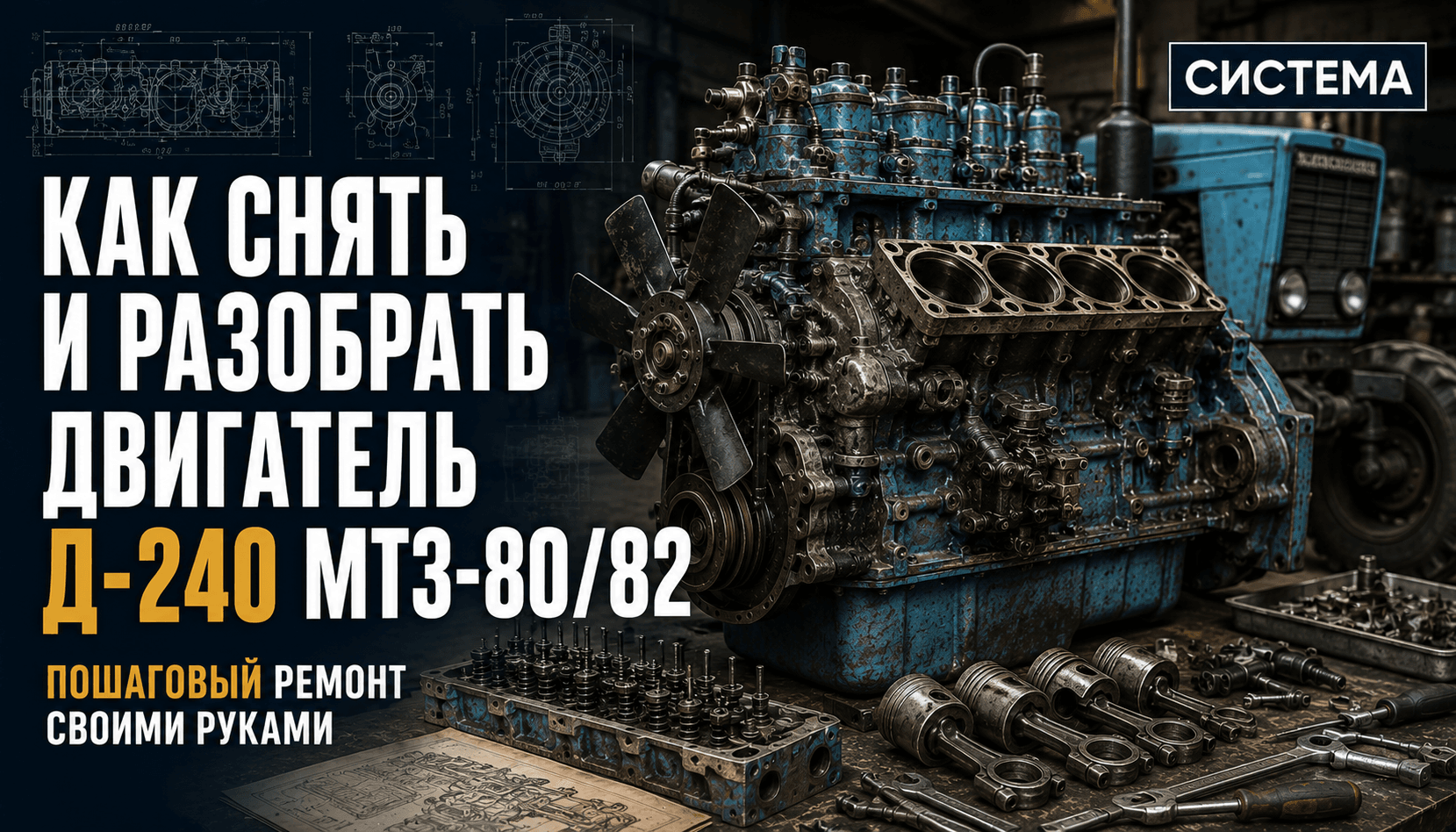 Как снять и разобрать двигатель Д-240 МТЗ-80/82: пошаговый ремонт своими руками