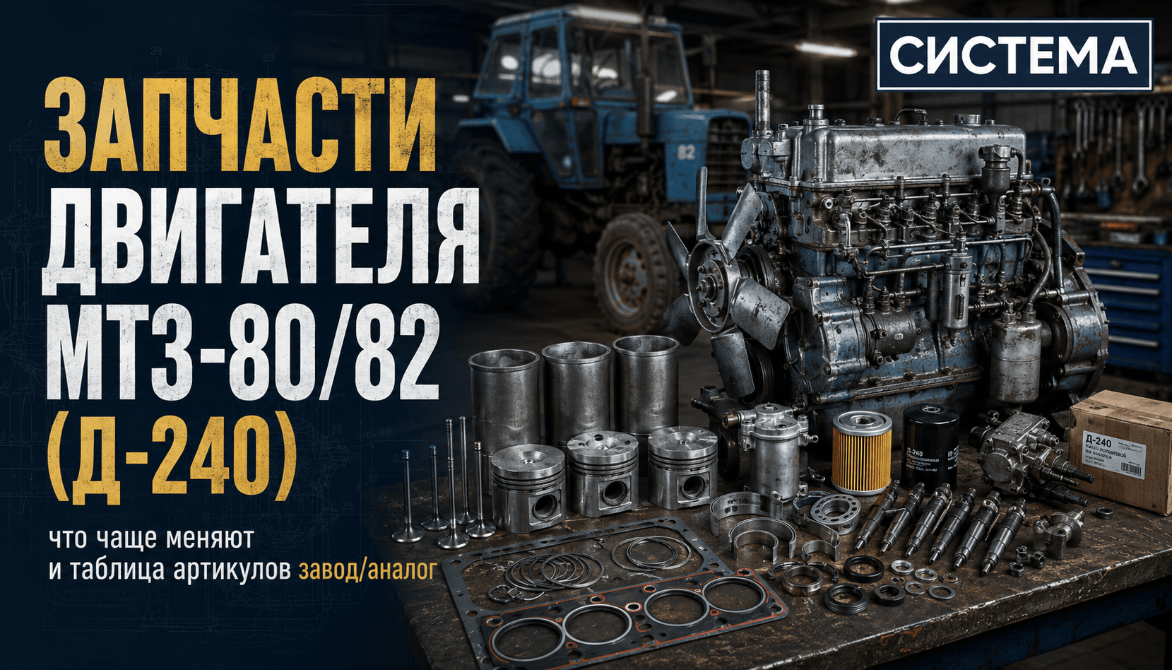 Запчасти двигателя МТЗ-80/82 (Д-240): что чаще меняют и таблица артикулов завод/аналог