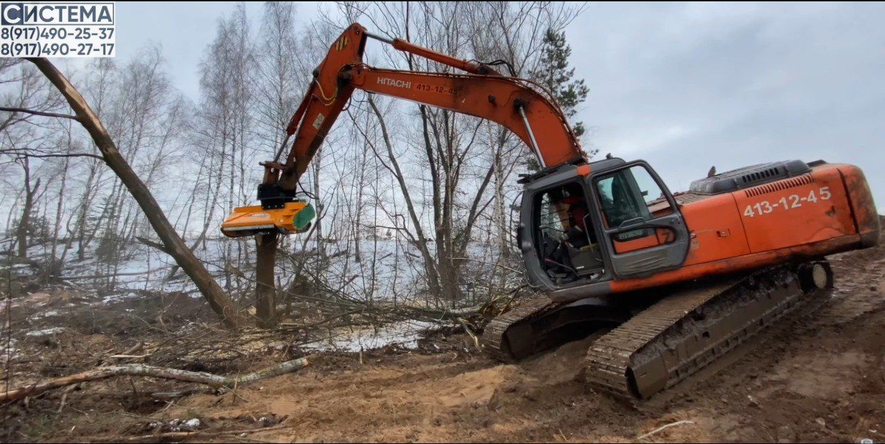 Экскаватор с мульчером - идеально для расчистки обочин